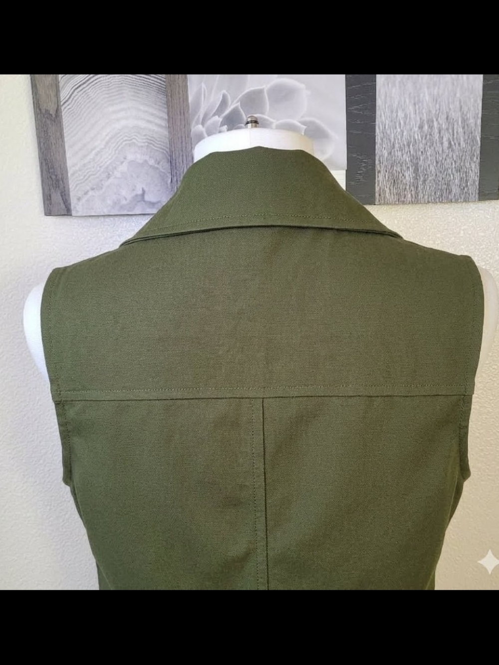 Banana Republic Olive Green Sleeveless Button Down Knit Shirt Dress - Picture 5 of 9